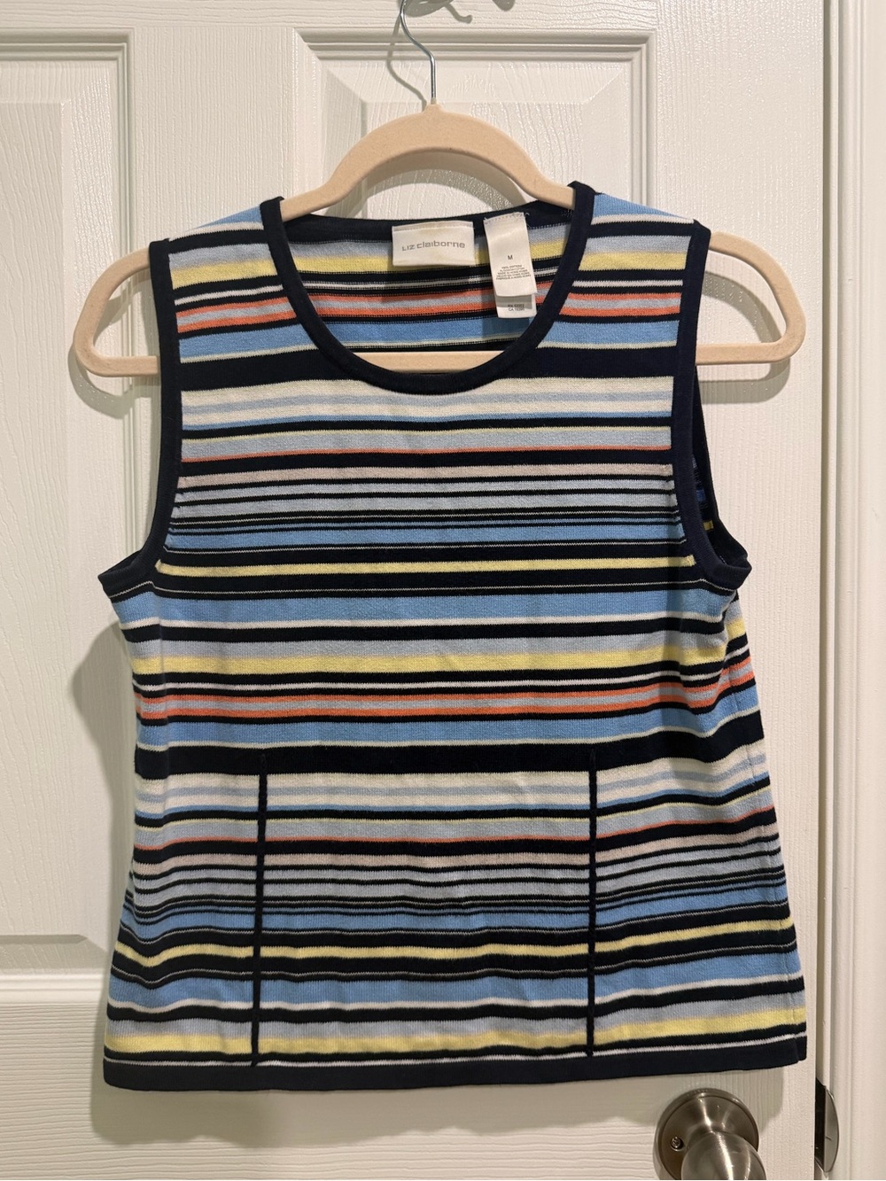 Vintage Liz Claiborne Sleeveless Striped Knit Top